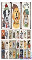 Handmalerei Hunde lächelnde Gesichter Musikpersonal Metallplatte Malerei Eisen Zinn Schilder Wand -Wohnzimmer Haustier Shop Dekor J22089170202