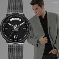 Relógios de pulso moda de luxo masculino elegante relógios casuais masculina malha de aço inoxidável quartzo relógio Relogio masculino Reloj Hombre