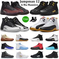 Jumpman 12 Men Basketball Shoes 12s A Ma Maniere Black Taxi ...