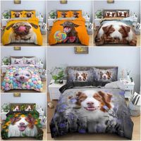 Set di biancheria da letto set di cani carini set stampato di lusso 3d copripiumino trapunta a tema animale per bambini regina king size