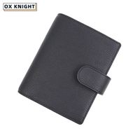 Notepads Ox Knight Mini A7 Notebook con anillos de plata de 19-25 mm Pebbled Grain Leather Week Planner Organizer Journey Diary Sketchbook 230309