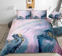 Zestawy pościeli marmurowe okładka Ser Ser płynny zestaw różowy błękitne łóżko lniane quics i chłopiec dziewczyna domek tkaniny abstrakcyjne łóżka