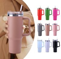 Ready To Ship 40OZ Straw Mugs Coffee Insulation Cup With Han...