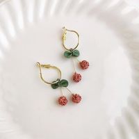 Hoop Earrings VSnow Exaggerated Red Cherry Bowknot Earring F...