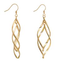Ihre FS 6 Paare/Set hohl Rhombus Drop Dangle Ohrringe für Frauen Goldfarbe Blatt Piercing Schmuck Geschenk