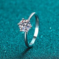 Mosan Diamond Ring Proposal ring six- claw Classic style 925 ...