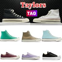 Taylors Casual Shoes Men Women High Star 70 Classic Canvas Sneakers Ox Black White Parchment HI Dark Root Wolf Burgundy Burgundy Desert Cargo Rosa Fabricación