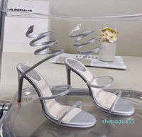 Sandali Strass Strass Strass Sinestone Rene Caovilla Cleo Scarpe da sera da 95 mm per tacchi alti femminile caviglia, fabbrica di design di lusso di lusso 01
