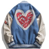 Giacche da uomo Lacible Streetwear Love Pattern Baseball Uomini Tops Hip Hop Patchwork Stampa Varsity Women Outwear Autunno Coat 230309