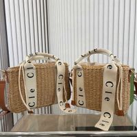соломенная сумка сумочка женская дизайнерская сумка пляжные сумки пакеты модные письма печать плетение плечо для мессенджера сумки для отдыха сумочка 230228