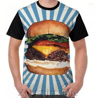 Camisetas para hombres hamburguesa gráfica camiseta para hombres tops camiseta para mujeres