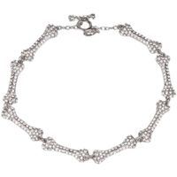 charmante klassische achtzig -Knochen -Halskette voller Diamanten blinkender Diamanten Fivesection Knochen Saturn Halskette Europäische und amerikanische Punk mit Schachtel