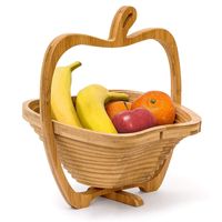 سلال التخزين سلة الخضار الخشبية مع مقبض التفاح شكل الفاكهة قابلة للطي Eco الصديق للأزياء DH3003