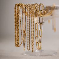 Oro antiguo 18K Cadenas vintage collares de collar de múltiples capas para hombres o mujeres