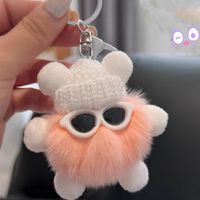 Pink Schlüsselanhänger Pelz Ball Elf Rex Rabbit Fell Legierung Schlüsselketten Anhänger Cartoon Süßes Mädchen Herz Koreanische Ins Online -Promi -Puppenzubehör Tasche Ornamente