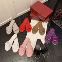 Mop Slipper Girl modische Stils Sommerparty Freizeit im Freien Luxus lerisure reine Farbe flache Ferse Sandalen Designer Slide Schuhe