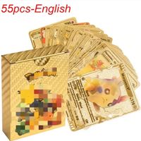 55pcs 골드 포일 카드 카드 게임 엔터테인먼트 컬렉션 보드 보드 게임 카드 엘프 영어 카드 제조업체 도매