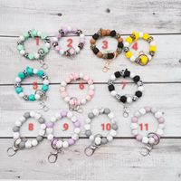 Wholesale new silicone beaded bracelet key chain personalize...