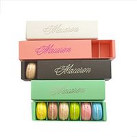 MACARON 6 Packs Mini Cupcake Boxes with LID Draver Backaging Box for Party Chocolate Box DH3256