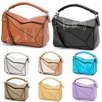 Fashion Puzzle Bag in Classic Leather Designer Geometric Lin...