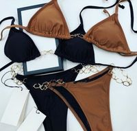 Lettres à la mode Chaîne Bikinis Bikini Designer Swimwear Sexy Split Halter Maillot de Bain Bathing Fssui