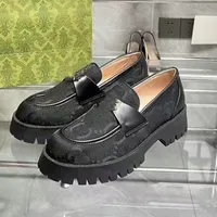 Automne Horsebit Loafer toile chaussures net célébrité avec une petite plate-forme de chaussures en cuir en abeille 03