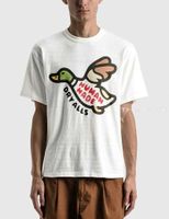 T-shirts masculins 22SS Flying Duck Imprimé humain T-shirt Mené Men Femmes UE Taille 100% coton Human Fabriqué Top Tees High Street Summer Mon Compte G230314