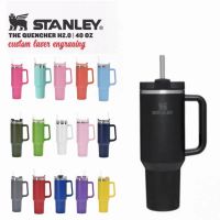 40-Unzen-Stanley-Becher mit Griff, Autobecher, isolierter Becher mit Deckel und Strohhalmen, Edelstahl-Kaffeebecher, Thermobecher mit Logo, 16 Farben