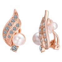 Ihrfs 6 Paare/Set Perlenclip an Ohrringen für Frauen 18k Weißgold Ohrringe Kristalle Nicht durchbohrte Ohren Kubikzirkonia -Ohrringe