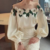 Women' s Blouses Gentle Style Advanced Feeling Embroider...