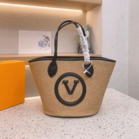 Mode Totes Bag Brief Einkaufstaschen Designer Frauen Strohkrampf Handtaschen Sommer -Strand -Umhängetaschen große Freizeittasche