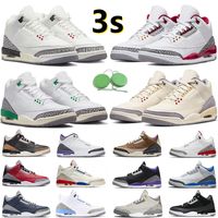 3 Mens Jumpman 3s Scarpe da basket cardinale rosso pino verde patchwork cemento tinker varsity royal puro bianco Frammento infrarosso cool grey trainer sneakers sportive