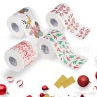 Toilet Paper Merry Christmas Creative Printing Pattern Serie...