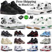 With Box 4 Basketball Shoes Men Women 4s Black Cat Pine Gree...