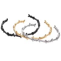 Pulsera de acero de titanio nudos de bobinado espinas torcidas abertura de mazos de moda pulseras de alta calidad para hombres mujeres
