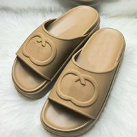Sandálias de deslizamento de mulheres entrelaçadas G Slippers Designer Summer Platform Rubber Lady Mula Sapatos