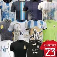 22 23 Jerseys de fútbol de Argentina 3 estrellas 2023 2024 Copa final Campeón de águila Gomez Versión Firmado Jugador Martinez Camisetas de fútbol de entrenamiento especial de entrenamiento