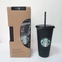 Halmvattenkopp 24oz/710 ml Starbucks Cups Classic Black Straw Cup Återanvändbar drickskopp