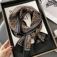 Cartas de grife estampa de leopardo imite faixa de cabeça de seda para mulheres moda longa holofotes lenços paris ombro bagagem de bagagem de fita de fita 150*15cm