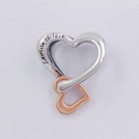 Two- tone Openwork Infinity Heart Charm 925 silver with Gold ...
