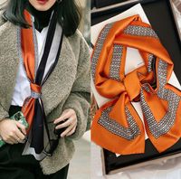 20style Design Модные письма леопардовый принт имитировать шелк шарф для женщин для женщин с длинной ручкой шарфов парижские плечевые тота