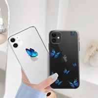 Mobiltelefonhüllen Lupway Blue Butterfly ästhetisches Silikon Soft für iPhone 13 Pro Max 7 8 plus XS XR Rückenabdeckung für iPhone 11 12 Pro Max TPU -Hülle Z0316