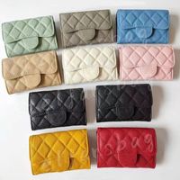 Marchio di lusso classico portafoglio CC Porta del portafoglio di carta trapuntata Designer Short Wallet Pattern Fashion Model
