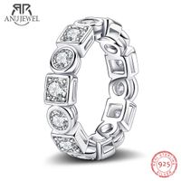 Solitaire yüzüğü anujewel 3 5mm d renk alyans yüzüğü 925 Kadınlar için gümüş nişan toptan 230320
