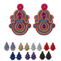 Kulak manşet kpacota etnik boho uzun büyük küpeler abartı moda takılar renkli soutache el yapımı kolye küpe kadınlar için hediye 230320