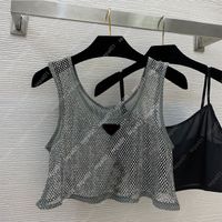 Camiseta de mujer Triángulo Tallas de tanques de diamantes Summer Sexy Hollow Out Manges Vest 5 Colors