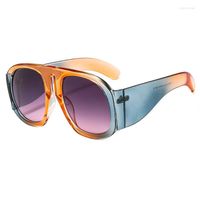 Солнцезащитные очки модные квадратные женщины винтажные красочные стимпанк Goggle мужчины ретро панк -очки UV400 оттенки