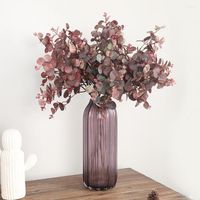 Flores decorativas vasos sumulados vasos sumulados Flor imortal realista eterna ornamental falsa eucalipto presente de aniversário folha