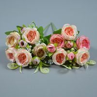 30 cm gefälschte Blumen Blumensträuße künstliche Pfingstrosenpflanzen Hochzeit dekorative Blumen DIY Braut Bouquet