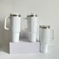 wholesale Sublimationsrohlinge Doppelwandiger 40-Unzen-Tumbler mit Griff Stanley Cups Edelstahl-Reisebecher Wasserflasche Kaffeetasse
